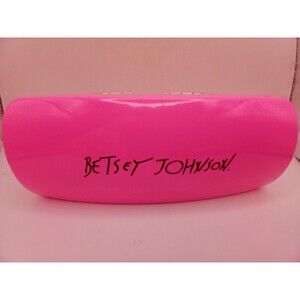 Designer Betsy Johnson Eyeglass Case New Stripes Inside Pink Black White